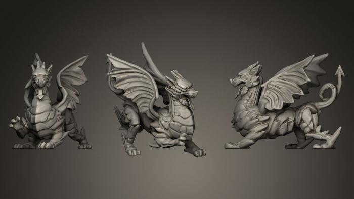 Figurines of griffins and dragons - Wood Carving of Dragon, STKG_0078. 3D  stl model for CNC